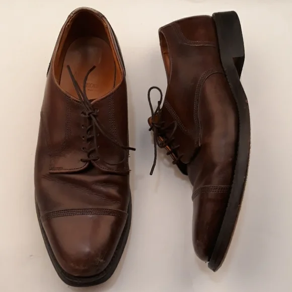 ALLEN EDMONDS Hampstead‎ Dark Brown Leather Sz 9 D Mens Dress Shoes