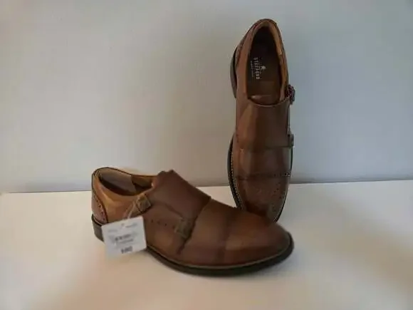 NEW!! Stafford Mens Andrew Oxford Shoes -Size 9.5 - Cognac