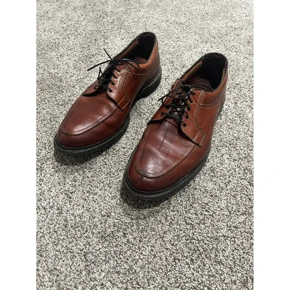 Allen Edmonds Wilbert Brown Leather Split Toe Derby Shoes 10.5 D 1951 Made USA