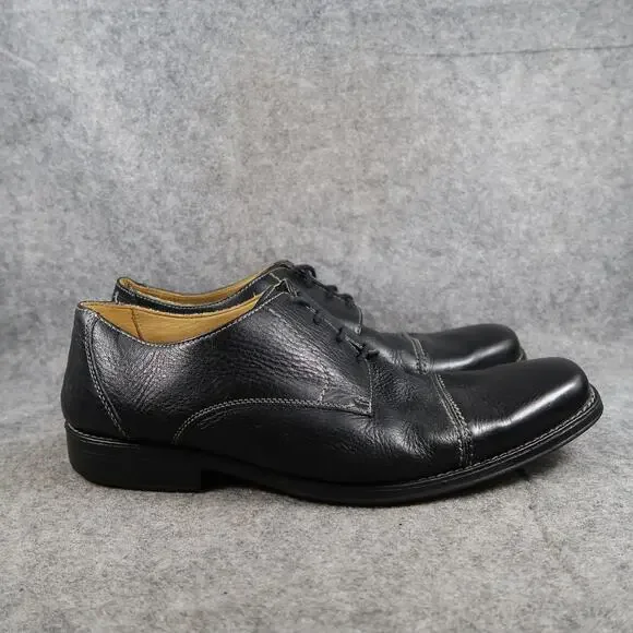 Sandro Moscoloni Shoes Mens 10.5 Derby Oxford Dress Leather Black Cap Square Toe