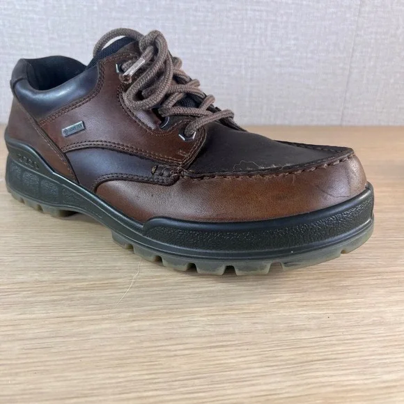 ECCO Track Gore-Tex Brown Leather Oxford Hiking Shoes Men'sUS 7-7.5  Waterproof
