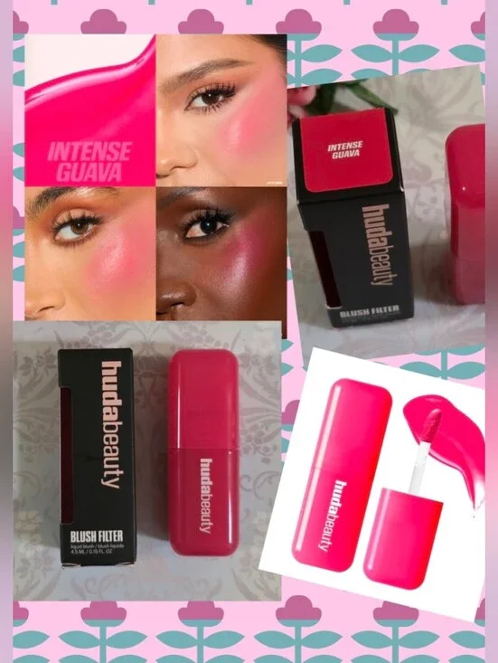 hudabeauty Intense Guava Liquid Blush - Vibrant Pink Cheek Tint