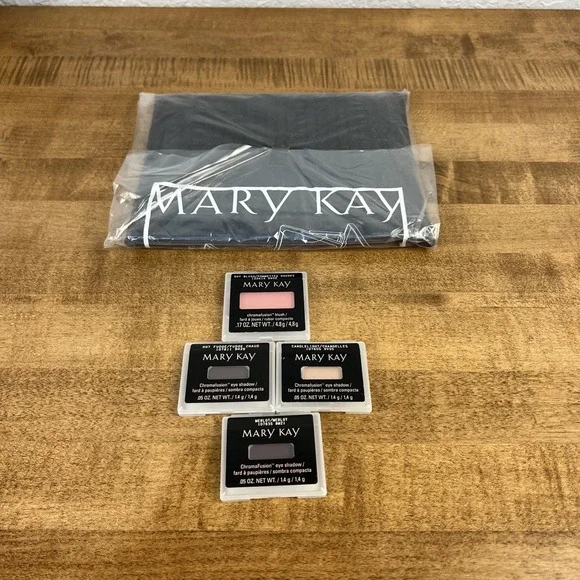 Mary Kay Chromafusion Blush & Eye Shadow Lot Shy, Hot Fudge, Candlelight, Merlot