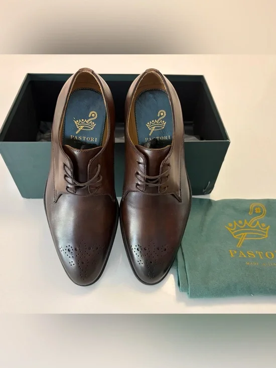 Pastori By Di Bianco Hadrian Whisky Lace Up Men's Dress Shoes 8 US Made In Italy