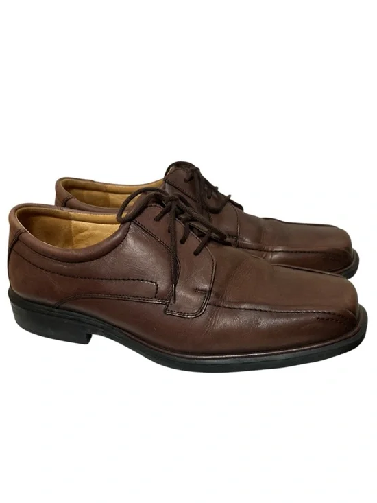 Johnston & Murphy Men's Brown Leather Bike Toe Oxford Dress Shoes Lace Up Derbys