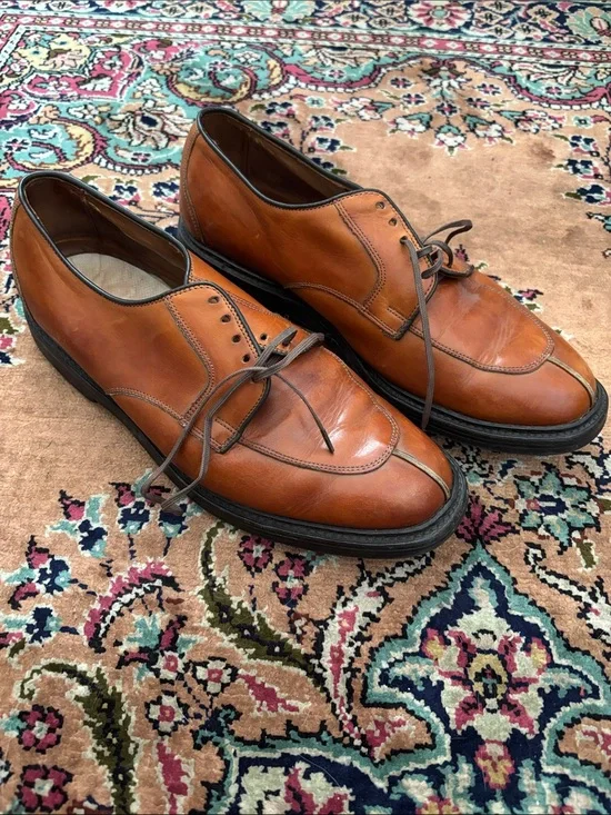 Allen Edmonds Cognac Leather Derby Shoes