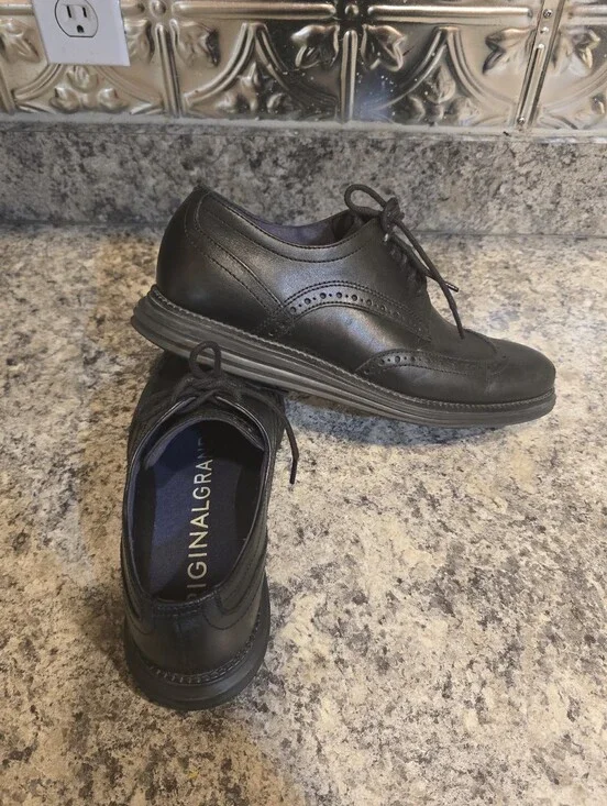 Men's Cole Haan ØriginalGrand Black Wingtip Oxford Dress Shoes Size 9M
