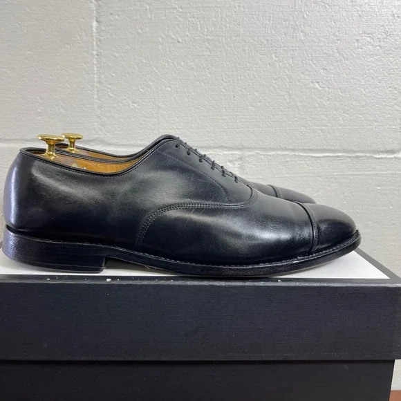 Allen Edmonds Park Avenue 5615 Black Leather Cap Toe Oxford Dress Mens 11.5 D