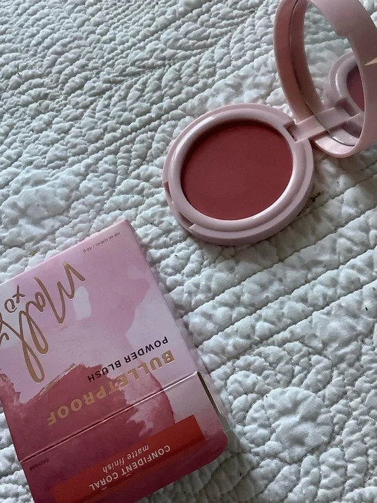 New Mally Beauty Powder Bulletproof Blush - Confident Coral Dusty Rose Pink