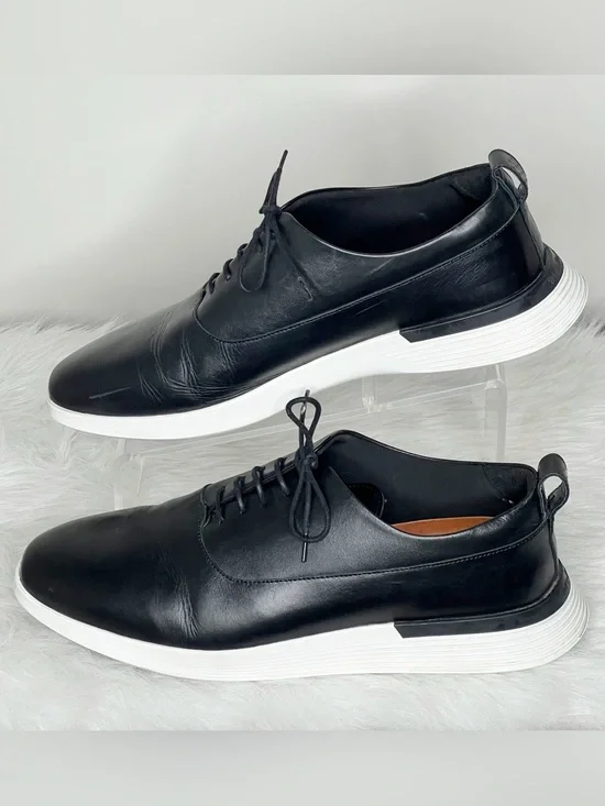 Wolf & Sheperd Crossover Black Leather Derby Shoes Size 11.5