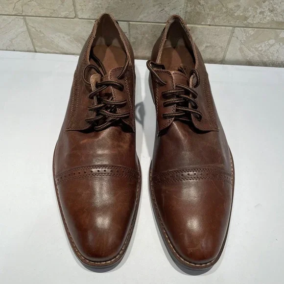 Vince Camuto Mens RAO 219 Brown‎ Leather Cap Toe Derby Dress Shoes Size 10D