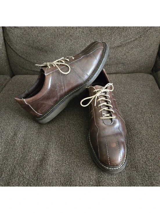 Men's 10.5 D Allen Edmonds VOYAGER Brown Leather Oxford Walking Shoes USA 6181
