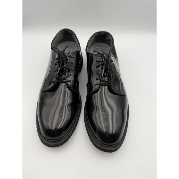 Bates High Gloss Oxford Mens 9.5 D Black Patent Dress Shoes 00942