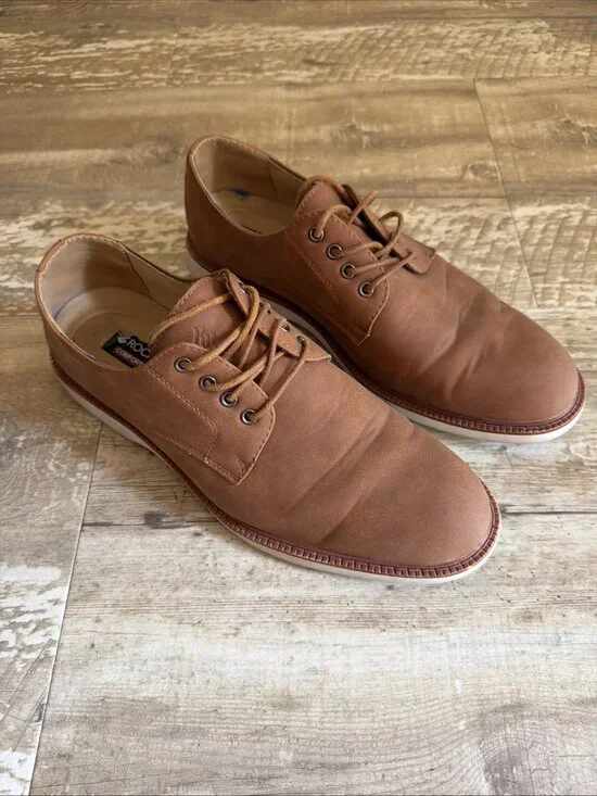 ROCAWEAR Donald Brown Faux Leather Round Toe Lace Up Oxfords Men’s 10