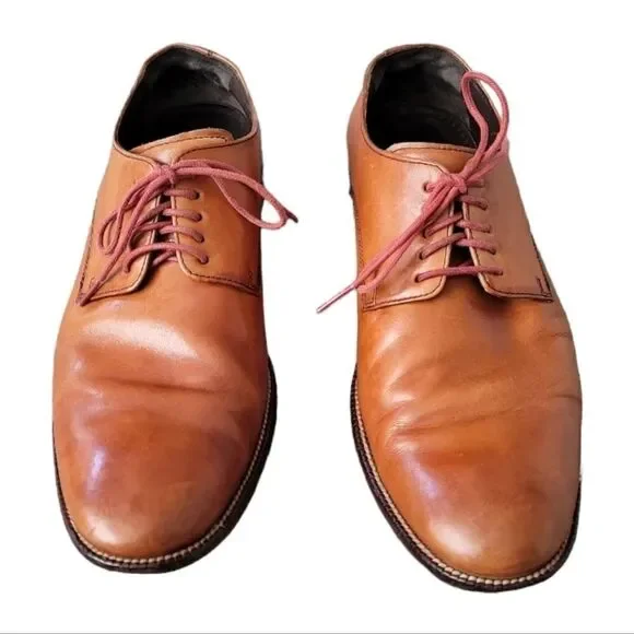 Cole Haan Men's Lenox Hill Oxfords Brown Cognac Leather Shoes  9M C12204