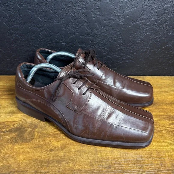 Giorgio Brutini Private Collection  Brown Leather Square Toe Oxfords Mens 9M‎