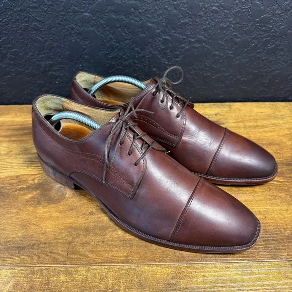 Johnston‎ & Murphy 20-9613 Brown Leather Cap Toe Oxford Mens 9.5M