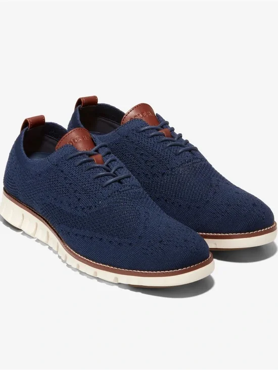 Cole Haan ZERØGRAND Stitchlite™ Wingtip Oxford Marine Blue Size 9.5 Smart Casual