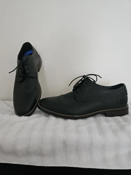 Nunn Bush Comfort Gel Dress Flex Black Leather Lace-Up Derby Shoes 11 M