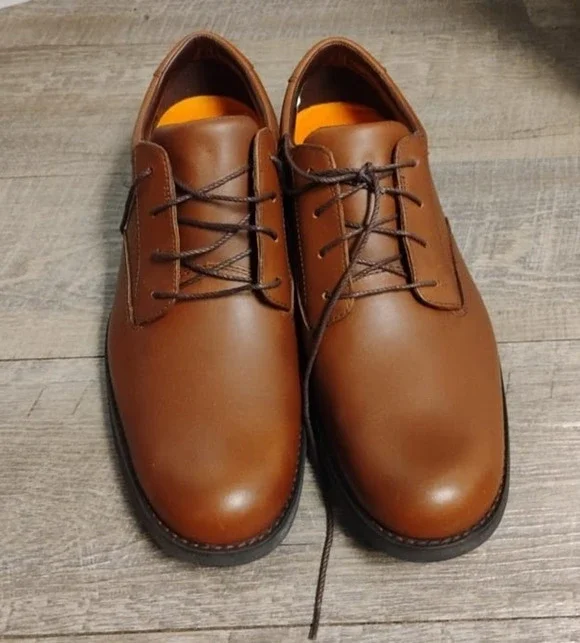 Timberland GSR Metro Brown Leather Oxford Waterproof Vibram Shoes 8.5 M 78531