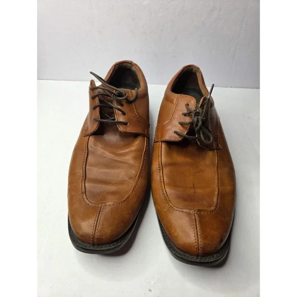 Rockport‎ Mens Brown Leather Square Bicycle Toe Derby Oxford Shoes 5367