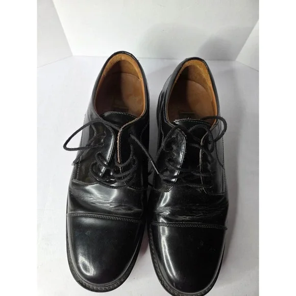 Johnston &‎ Murphy Mens Danae Black Leather Cap Toe Oxford Shoes 8M 19551201