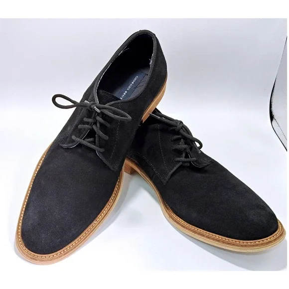 Giorgio Brutini Mens Black Suede Derby Lace Up Dress Shoes 13 658901