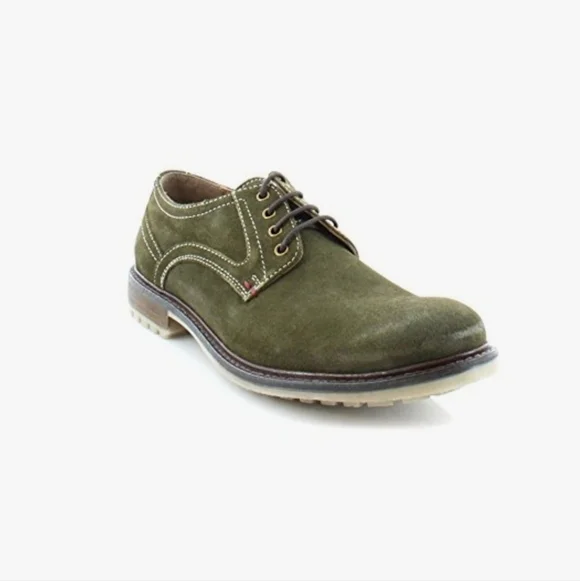 Hush Puppies Olive Green Rohan Rigby Men's Leather Oxford Derbys Size US 9