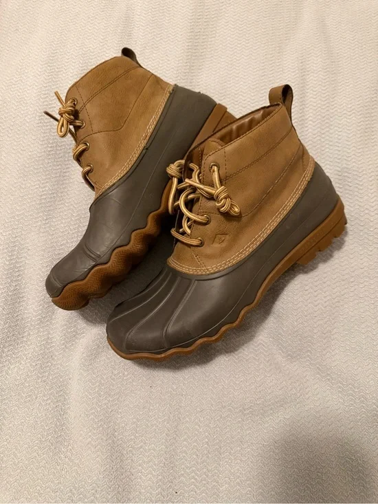 Sperry Brown and Tan Waterproof Duck Boots size 10.5