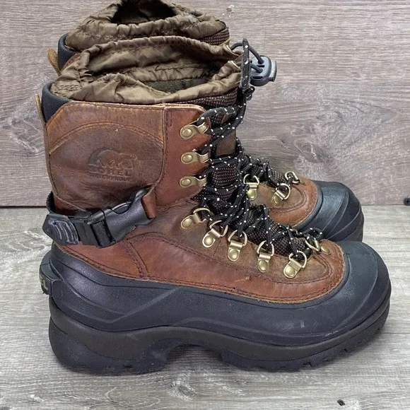 Sorel Boots Mens Size‎ 7 Brown Leather Insulated Waterproof Winter Snow Hiking