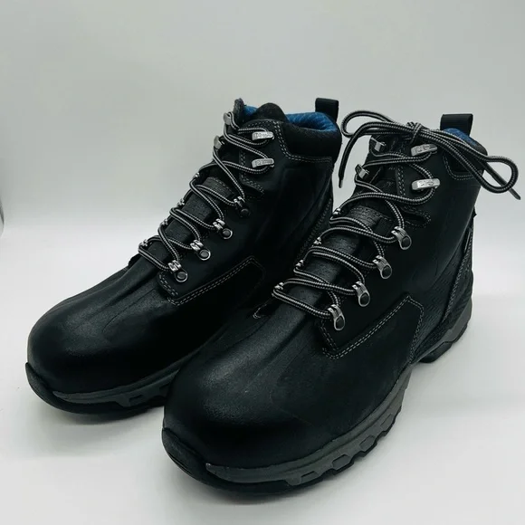 TIMBERLAND PRO 447 STEEL TOE BLACK WORK-BOOTS DOWNDRAFT 6” WATERPROOF NWOT