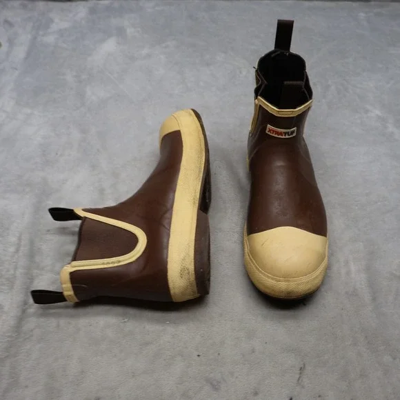 XTRATUF Mens 10 Rain Boots Brown Legacy Ankle Deck Waterproof Fishing Outdoor