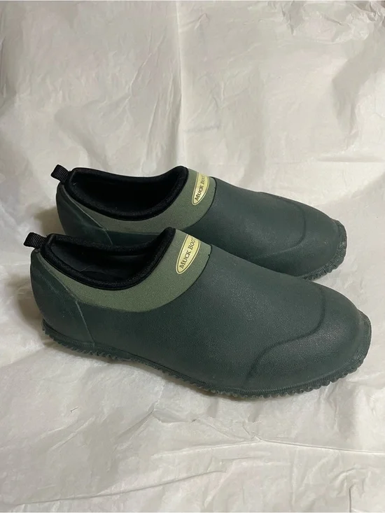 Muck Boot Men's Low-Profile Dark Green Slip-On Rain Shoe