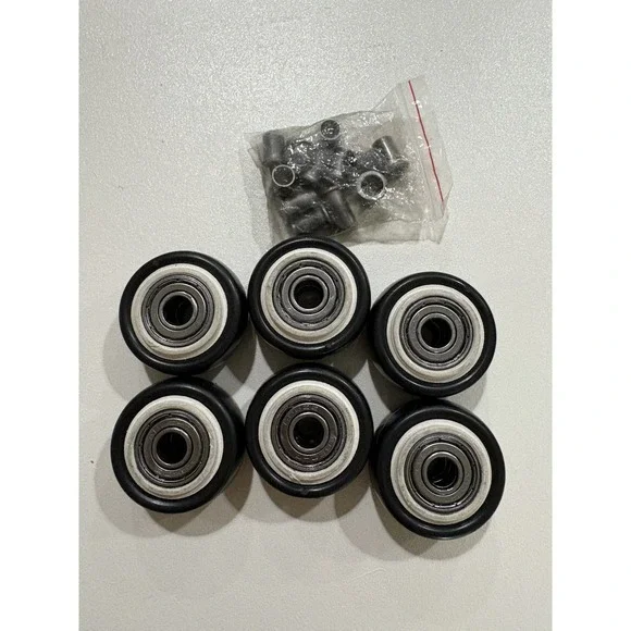 6Pcs 1.5 Inch Black Polyurethane Caster‎ Wheels with Screws for Furniture Repair