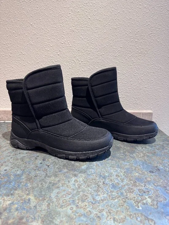 Lands End Black Expedition Waterproof Puffer Slip On Snow Boots - 9.5W