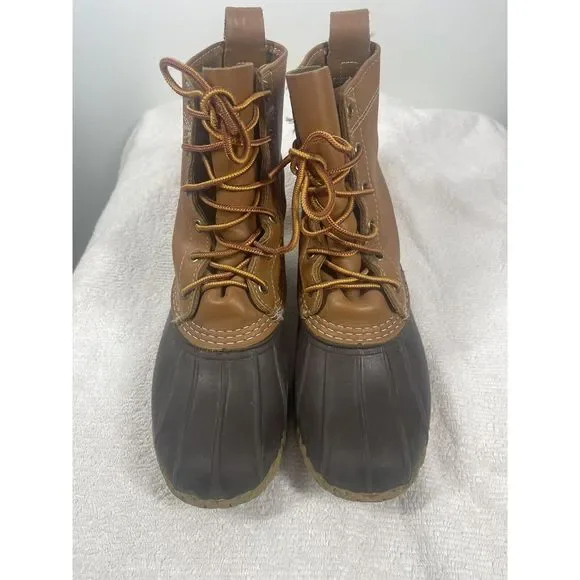 LL Bean Women's Bean Boots Size 7 Made in USA Duck‎ Boot Classic Brown Preppy