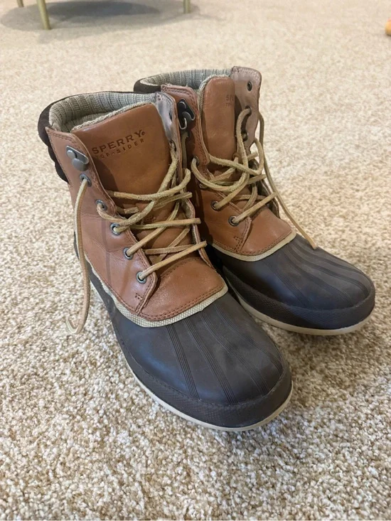 Sperry Brown Leather and Dark Brown Rubber Duck Boots