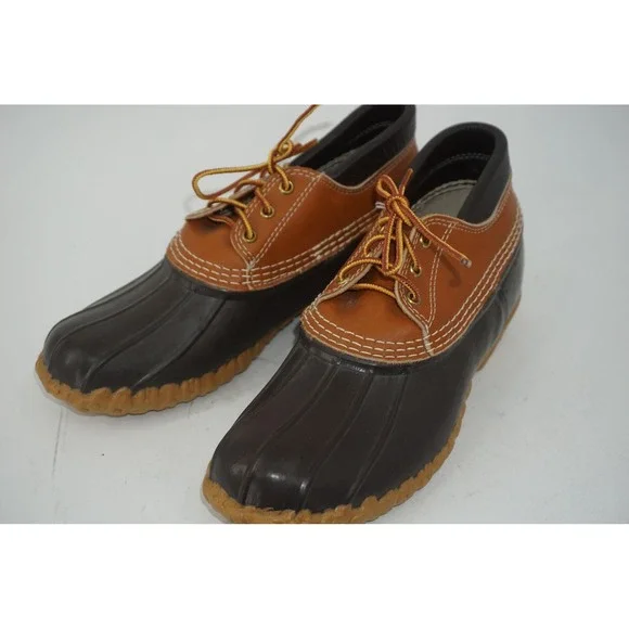 L.L. Bean Bean Boots Brown Leather Duck Rain Boots Waterproof Men's Size 9 USA
