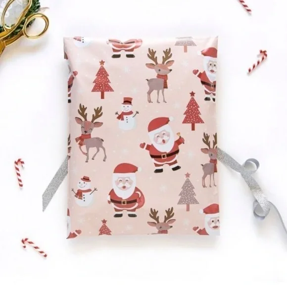 Poly Mailers 10x13” Christmas Santa reindeer snowman holiday 25 count‎