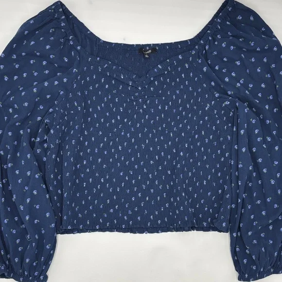 Madewell Lucille Balloon Sleeve Smocked Top