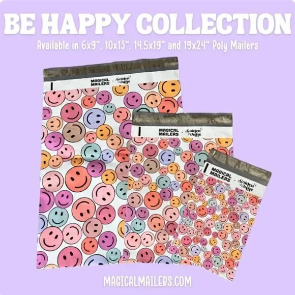 Poly Mailers MIX HAPPY 6x9 10x13 14x17 30pcs 30sti