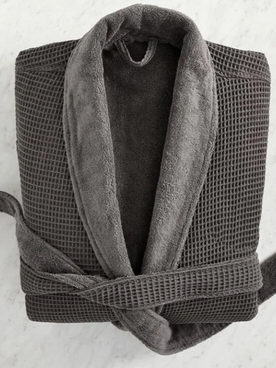 Pottery Barn Waffle Weave Resort Robe - XL Charcoal UNOPENED