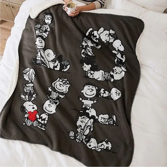 Peanuts Character Sherpa Blanket Pottery Barn