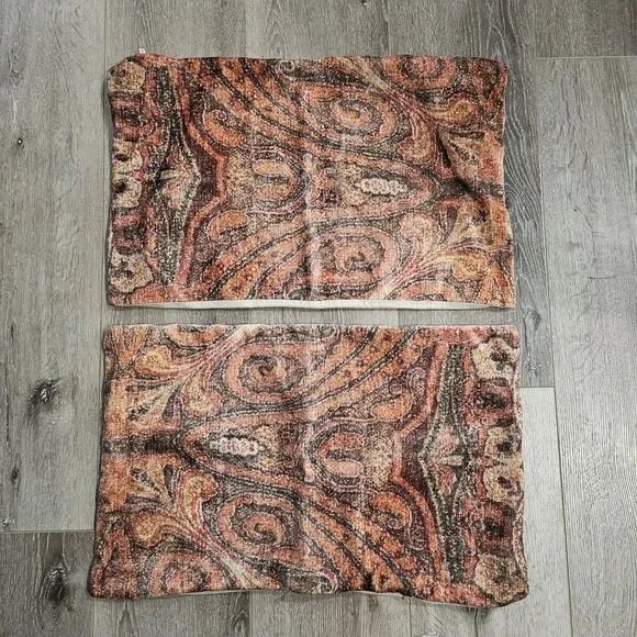 Pottery Barn Angelo Lumbar Pillow Covers - Set Of 2 16x26 Brown Persian