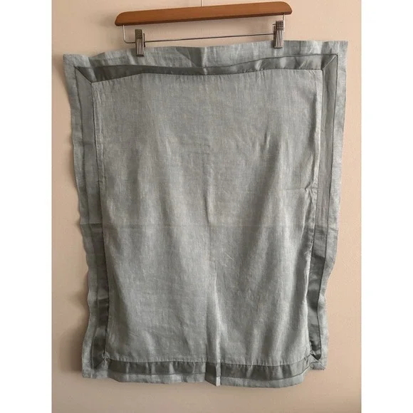 Pottery Barn ONE Pillow Sham Standard Light Blue Stripe Linen Cotton 26x20