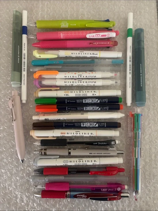 Set of 27 Pen Pencil Marker Variety for Planners Notebooks Mildliner etc