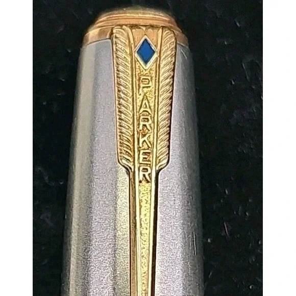 Rare‎ Fountain Pen Parker 51 Vacumatic Blue Diamond in brown Resin & Gold Pl.