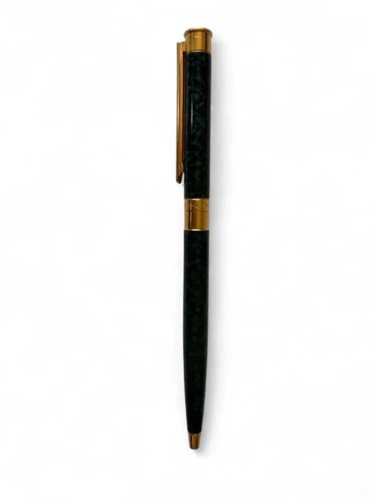 Montblanc Green Marble and Gold Ballpoint Pen