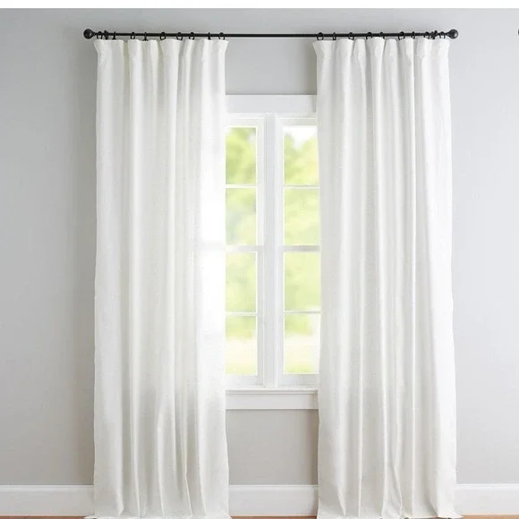 Pottery Barn off- White Linen Cotton lined Curtain Panel 50x108 3-in-1 293738