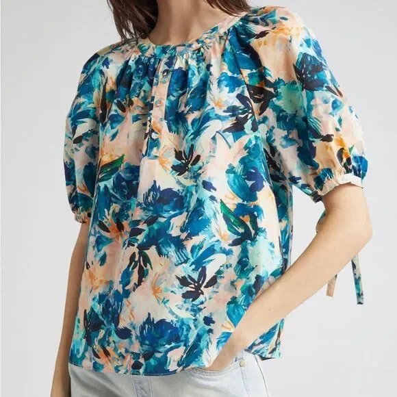 NWT Ulla Johnson Vienne Floral Cotton Blouse $290